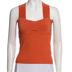 Pixie Market Persimmon Ribbed Knit Tank Top